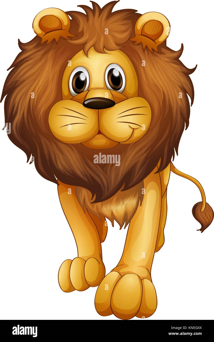 Illustration of a big lion on a white background Stock Vector