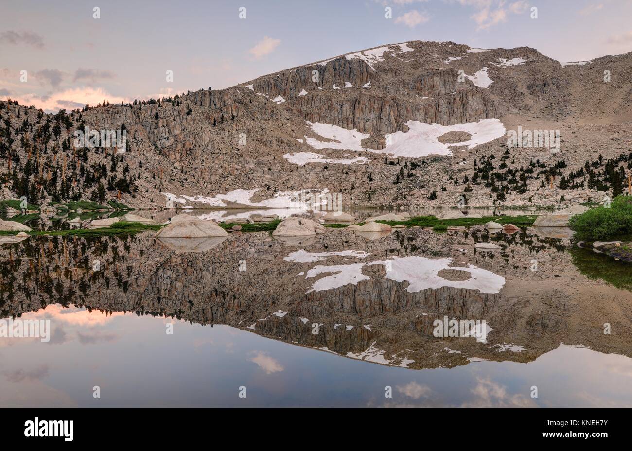 Morning Reflections in Chicken Spring Lake, Inyo National Forest, California, United States Stock Photo
