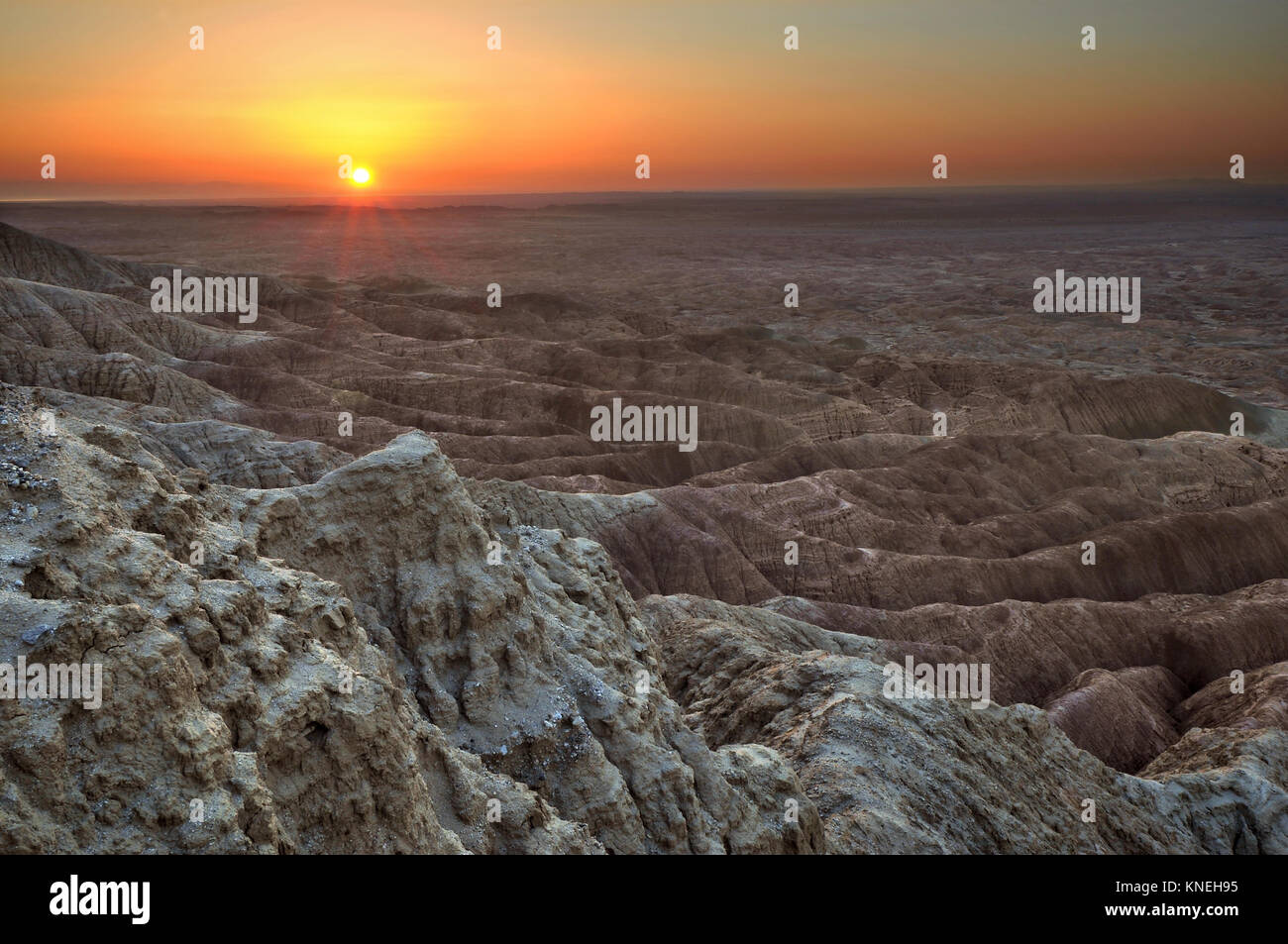 Borrego Badlands at sunrise, Anza-Borrego Desert State Park, California, United States Stock Photo