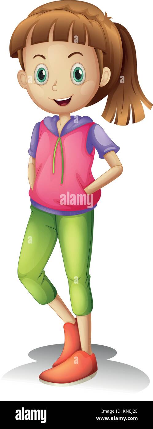 illustration of a girl on a white background Stock Vector