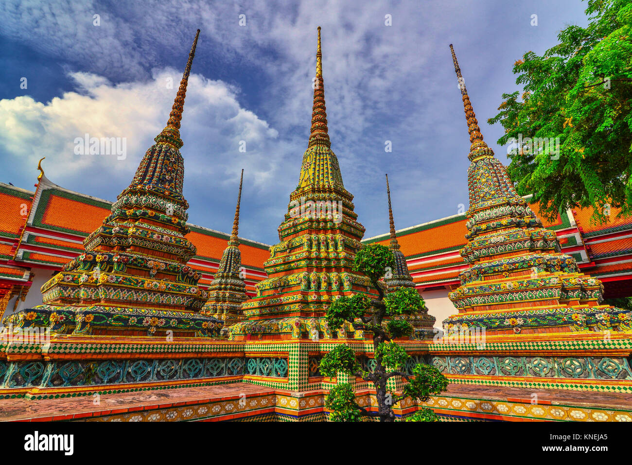 Wat Po Temple Complex, Bangkok, Thailand Stock Photo