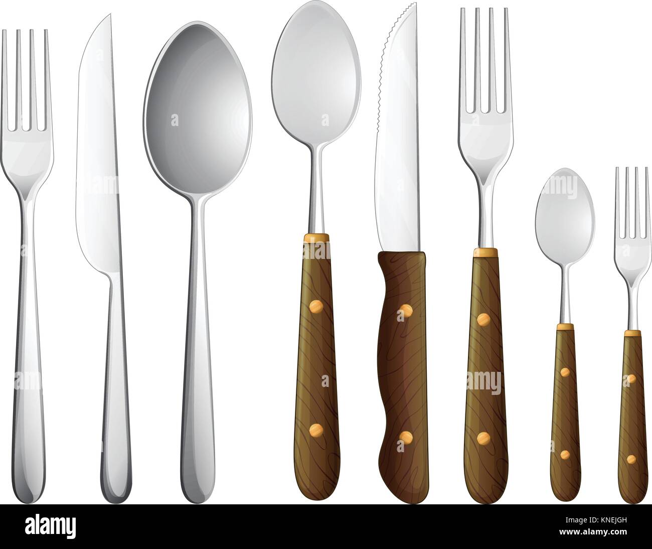 illustration of a spoon set on a white background Stock Vector Image ...