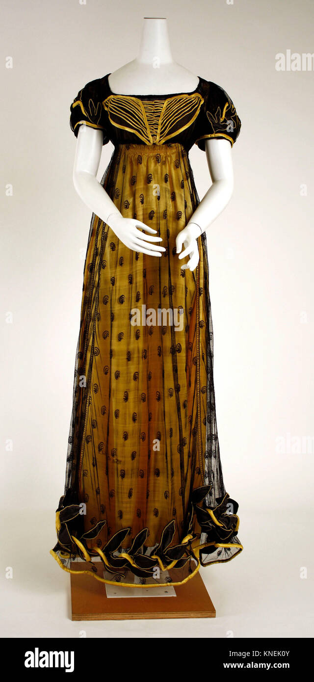 Dress. Date: ca. 1818; Culture: British; Medium: silk Stock Photo - Alamy