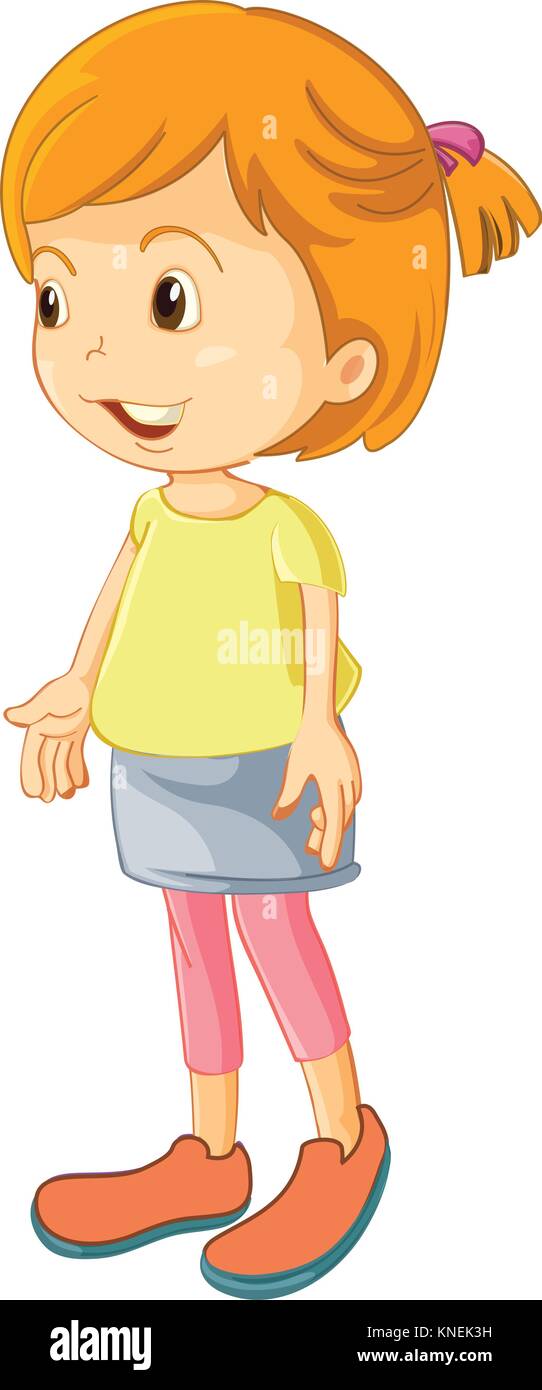 illustration of a girl on a white background Stock Vector Image & Art ...