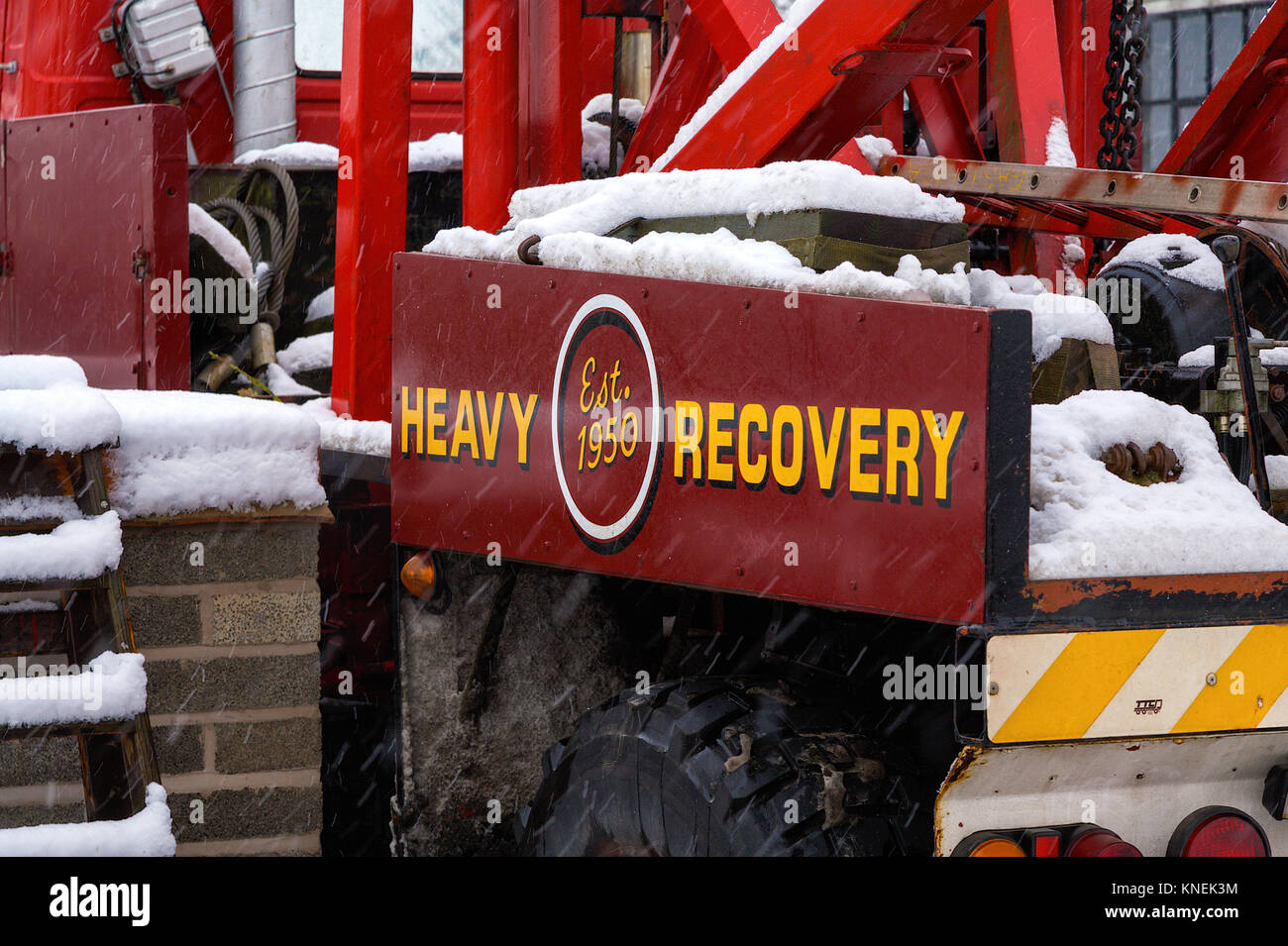 Ex-Army truck converted to a heavy recovery vehicle, England, UK Stock Photo