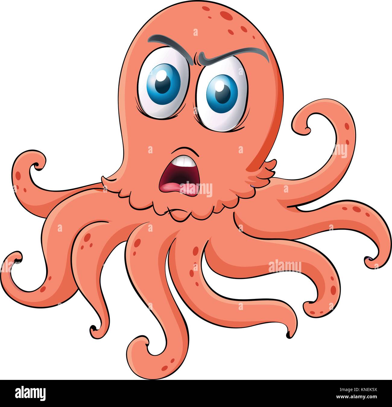 illustration of an octopus on a white background Stock Vector