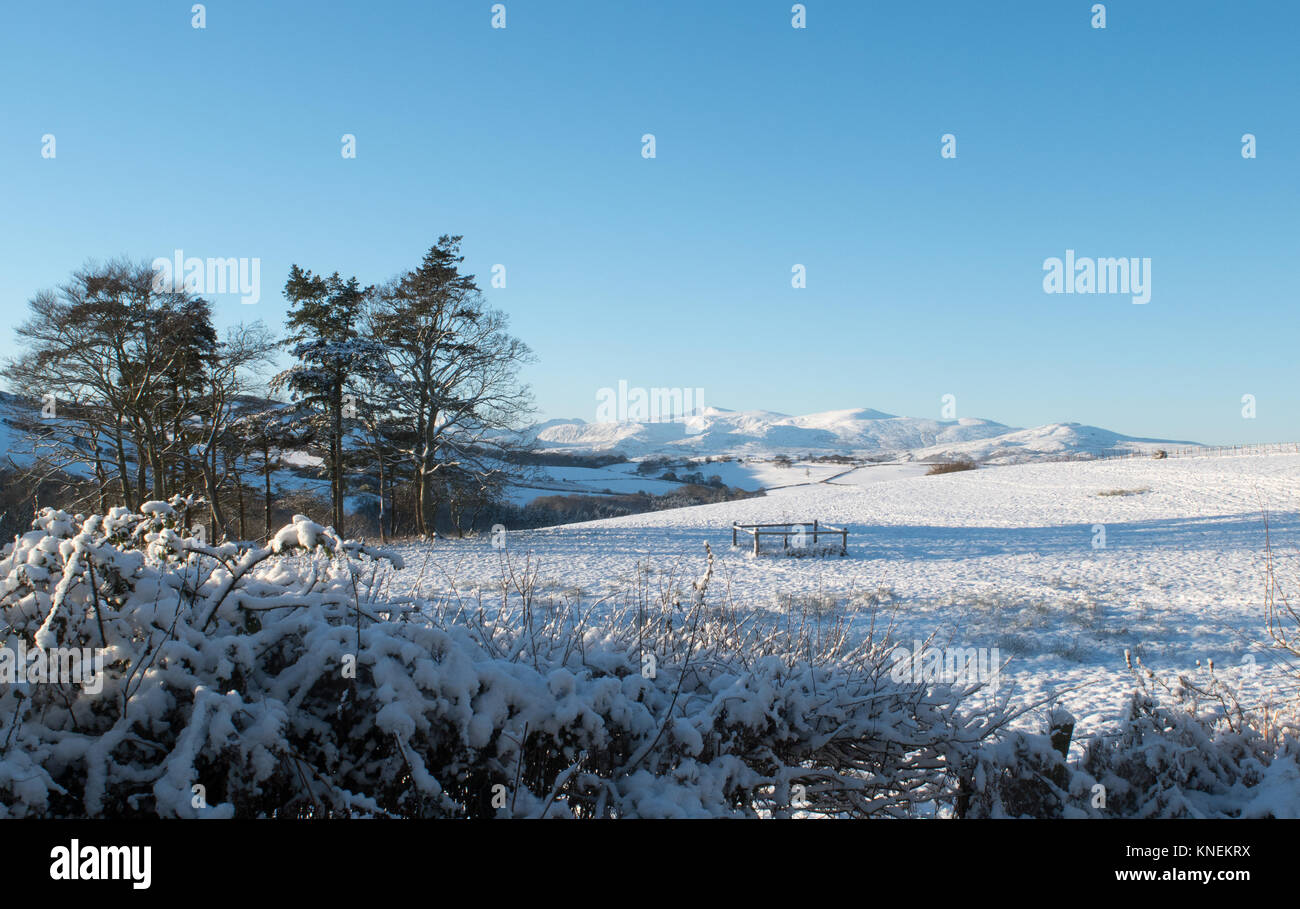 Snow scene North Wales (UK Weather Stock Photo Alamy