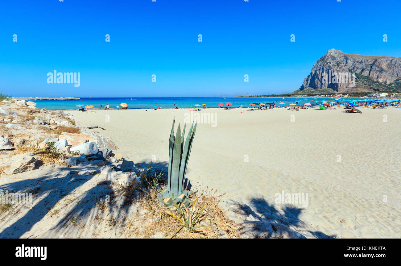 Paradise Tyrrhenian sea bay, San Vito lo Capo beach with clear azure