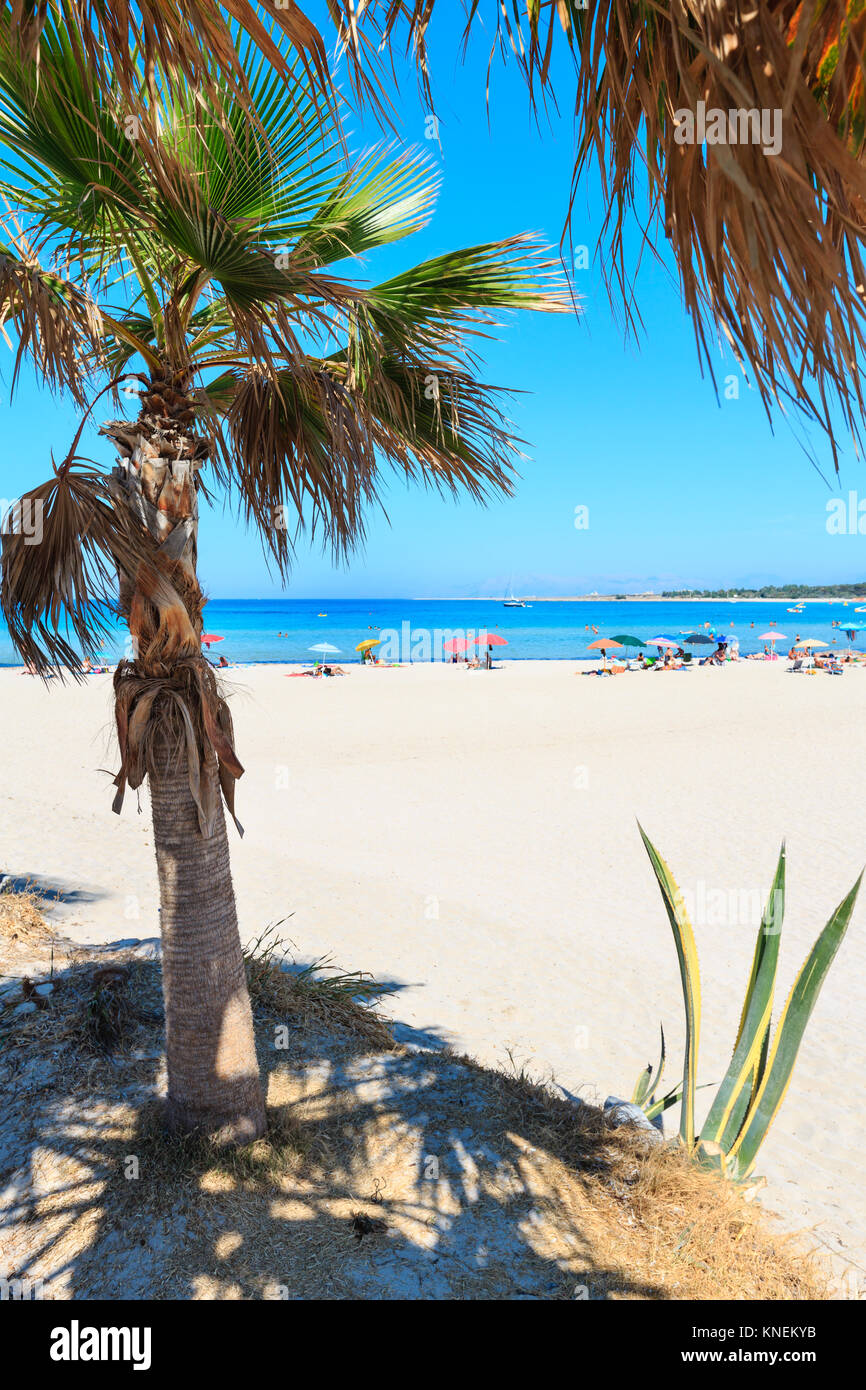 Paradise Tyrrhenian sea bay, San Vito lo Capo beach with clear azure