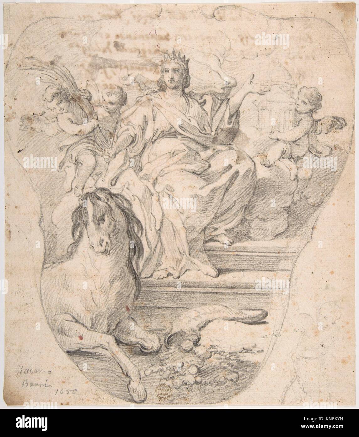 Design for Panel: Allegorical Figure of Europe. Artist: Giacomo Barri (Italian, documented Venice after 1630-1689 Venice); Date: 1650-79; Medium: Stock Photo