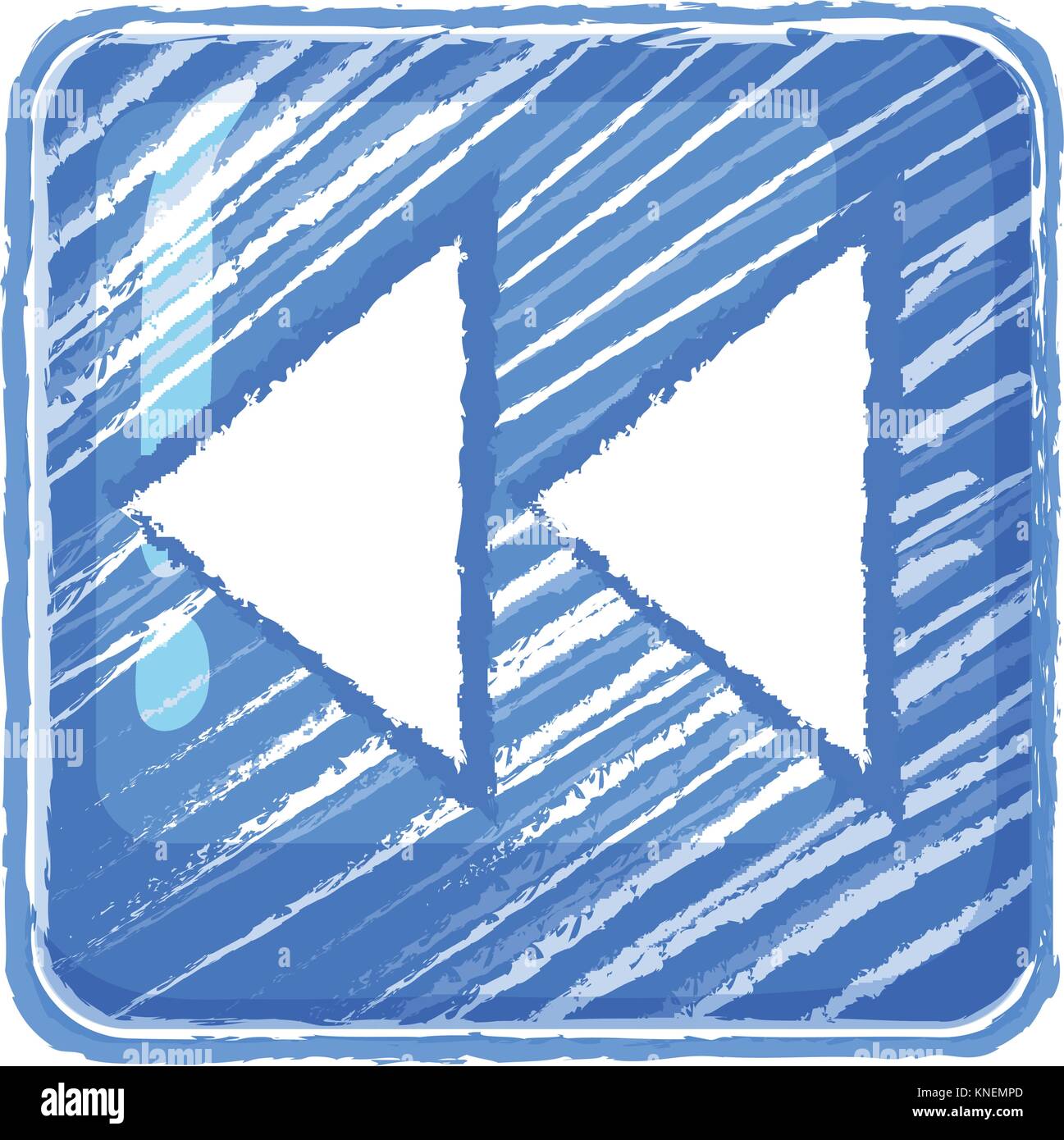 Illustration of a reverse button icon drawing on a white background ...