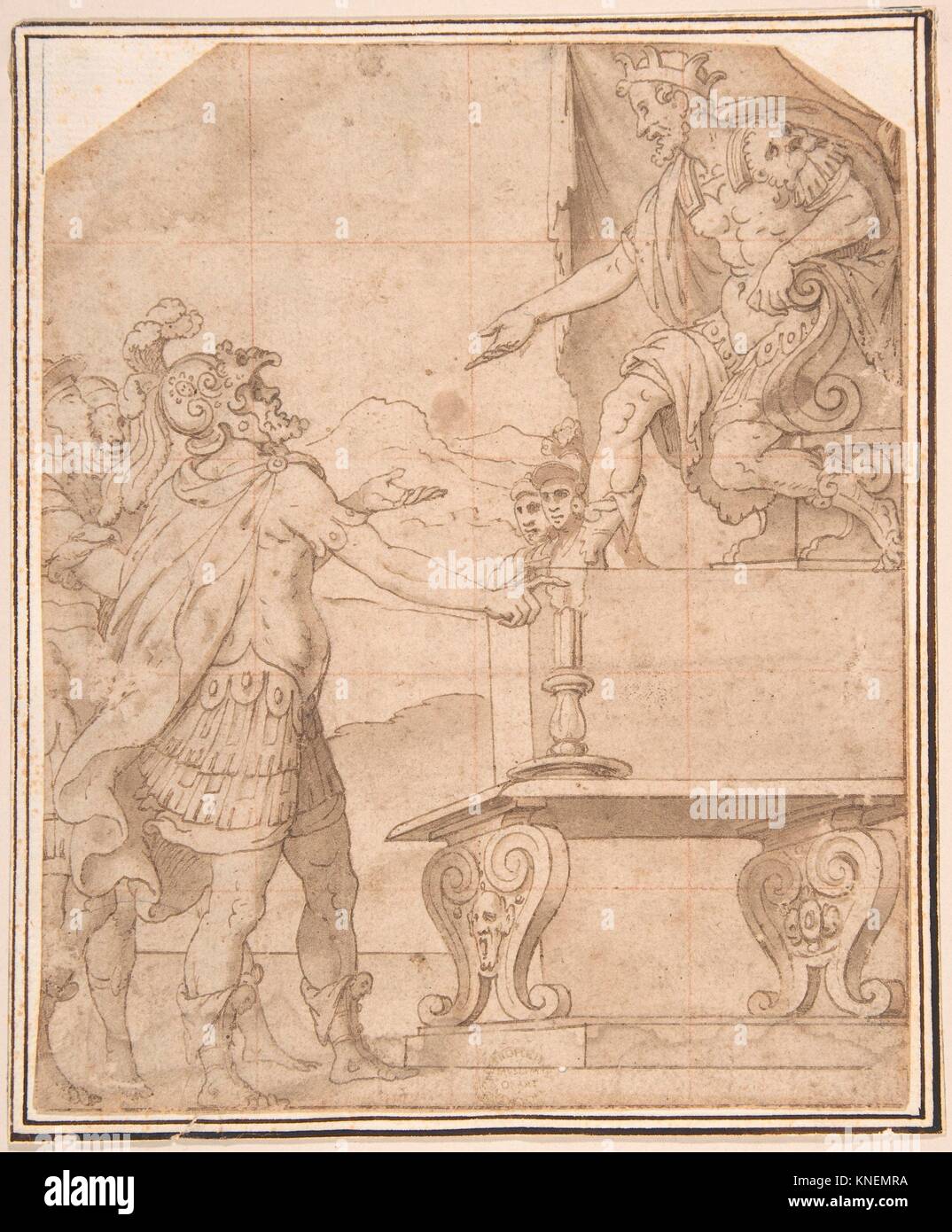 Mucius Scaevola Burning off his Hand before Porcenna. Artist Anonymous