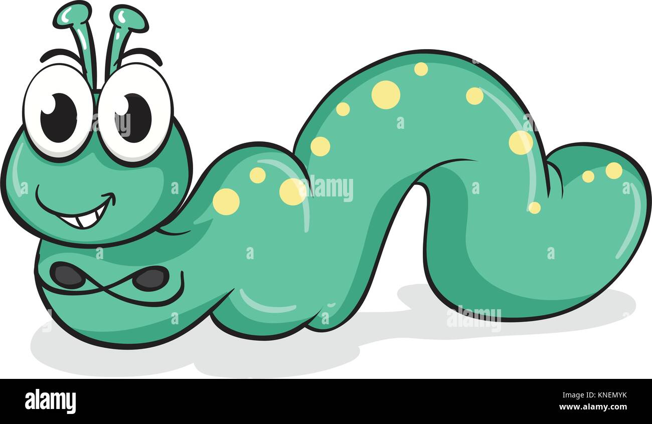 illustration of a caterpillar on a white background Stock Vector Image ...