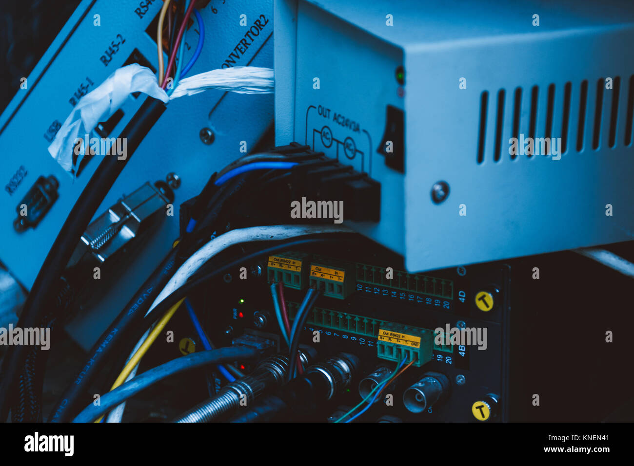 Close up of wires on server Stock Photo - Alamy