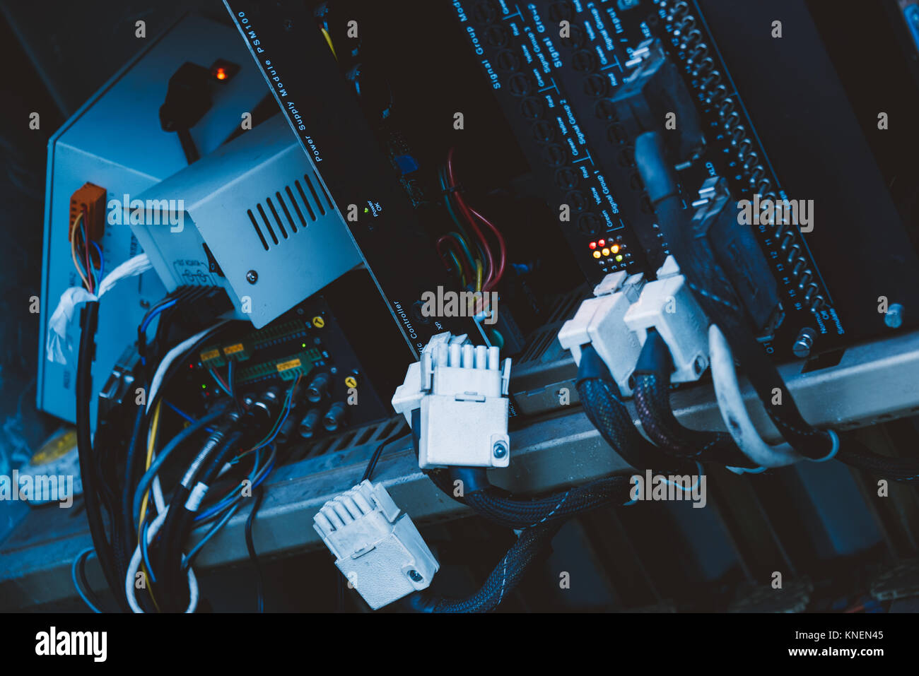Close up of wires on server Stock Photo - Alamy
