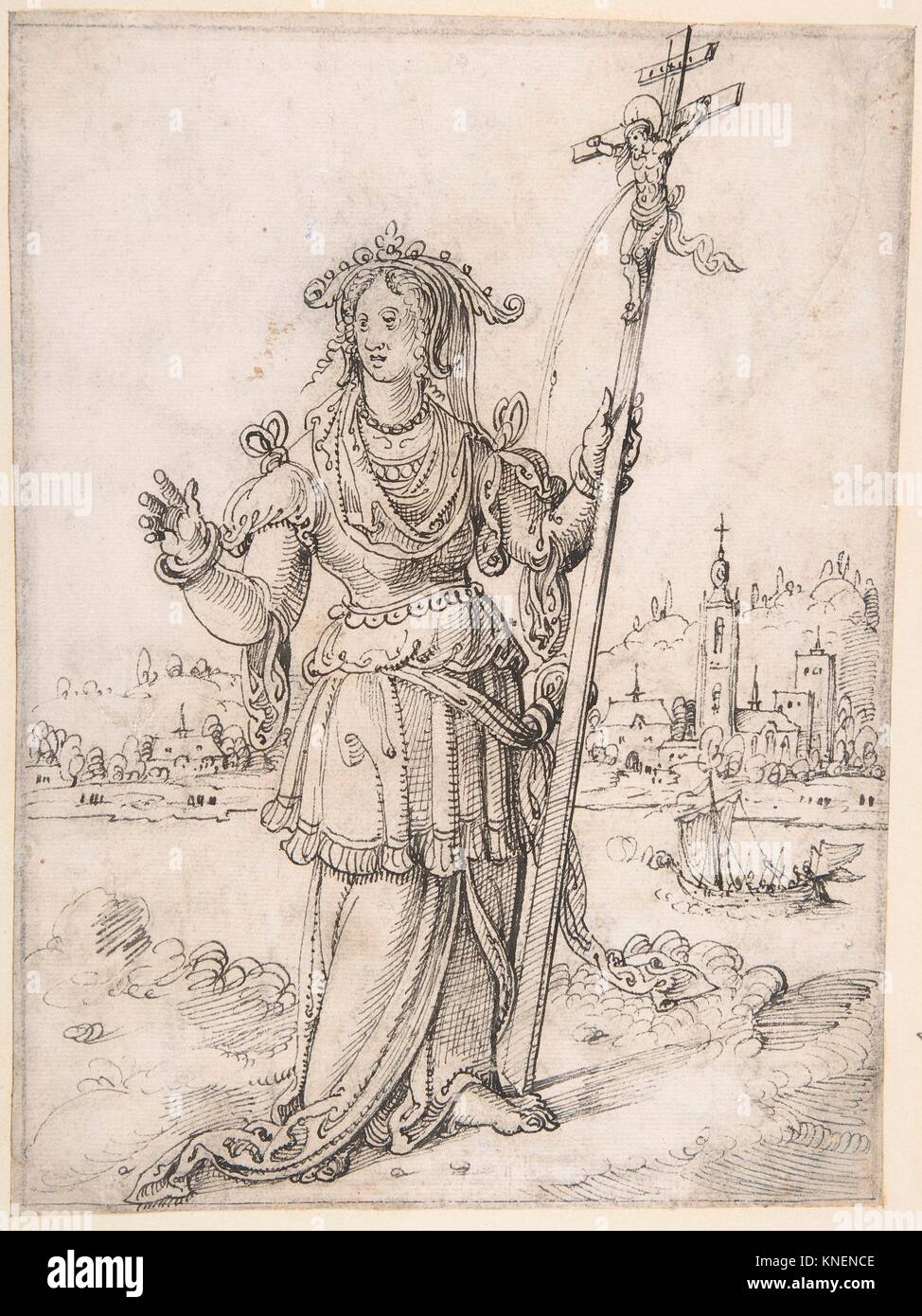 Allegorical Figure (Faith?). Artist: Pieter Cornelisz Kunst (Netherlandish, Leiden 1489/90-1560/61 Leiden); Date: early 16th-mid 16th century; Stock Photo