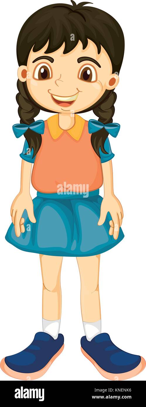 illustration of a girl on a white background Stock Vector Image & Art ...