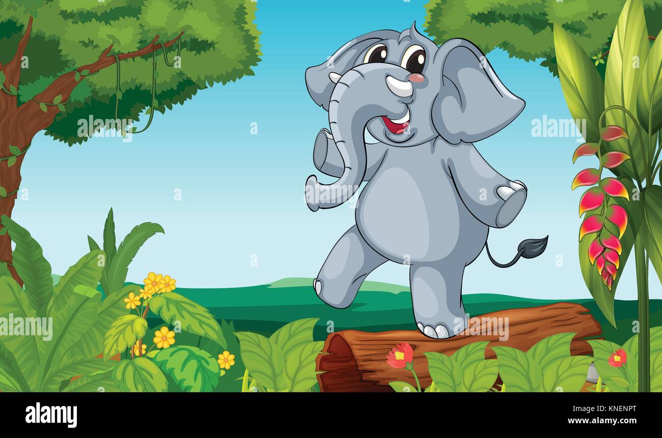 Illustration of a bear playing in the woods Stock Vector Image & Art ...