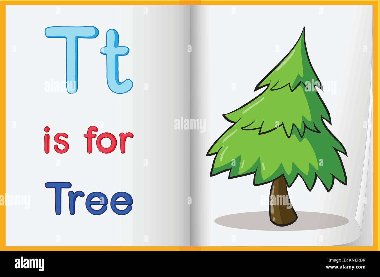 Illustration of a tree in a book on a white background Stock Vector ...