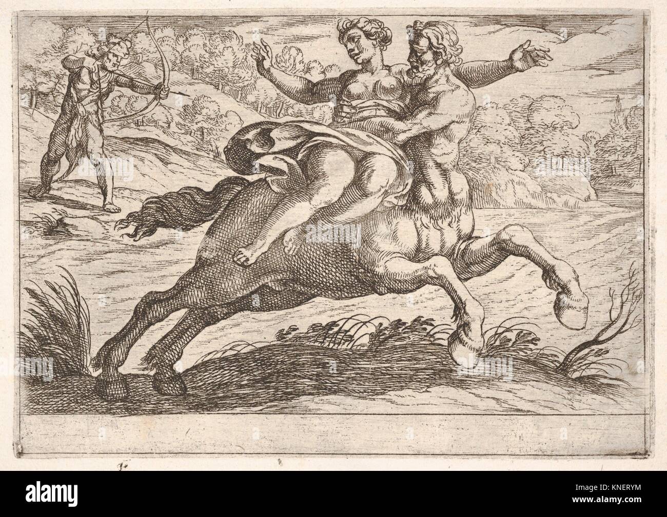 Nessus attempting to take Dejanira from Hercules Nessus restrains