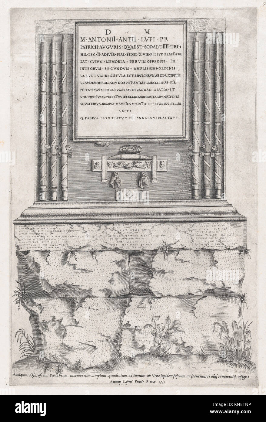 Speculum Romanae Magnificentiae Sepulchre of Lupus. Series/Portfolio Speculum Romanae