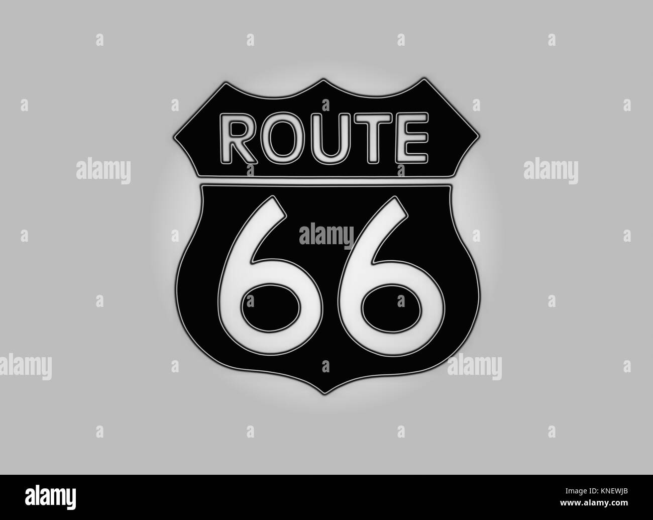 Travel USA sign of Route 66 label. American road icon. Stock Photo