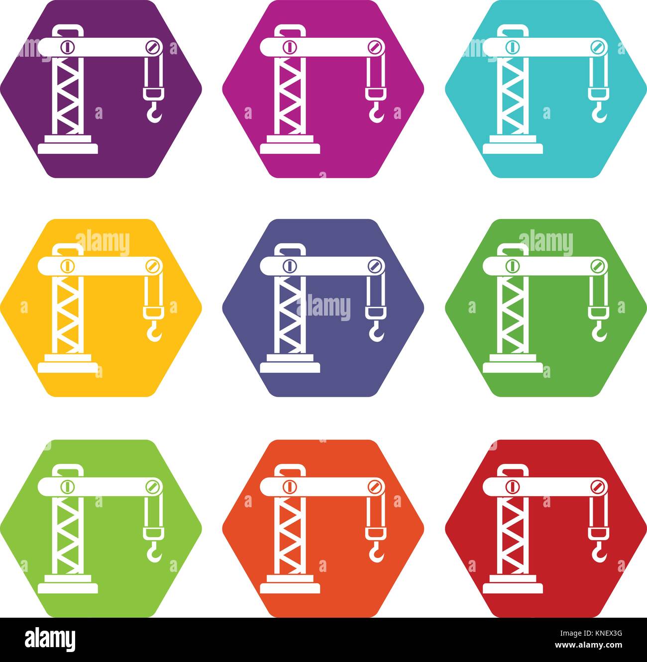 Crane icon set color hexahedron Stock Vector Image & Art - Alamy