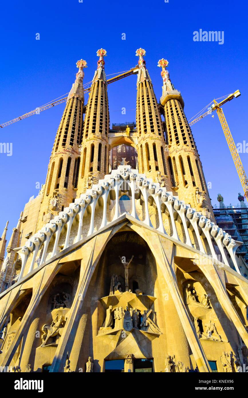 La Sagrada Familia Church. Designed by architect Antoni Gaudí. Eixample