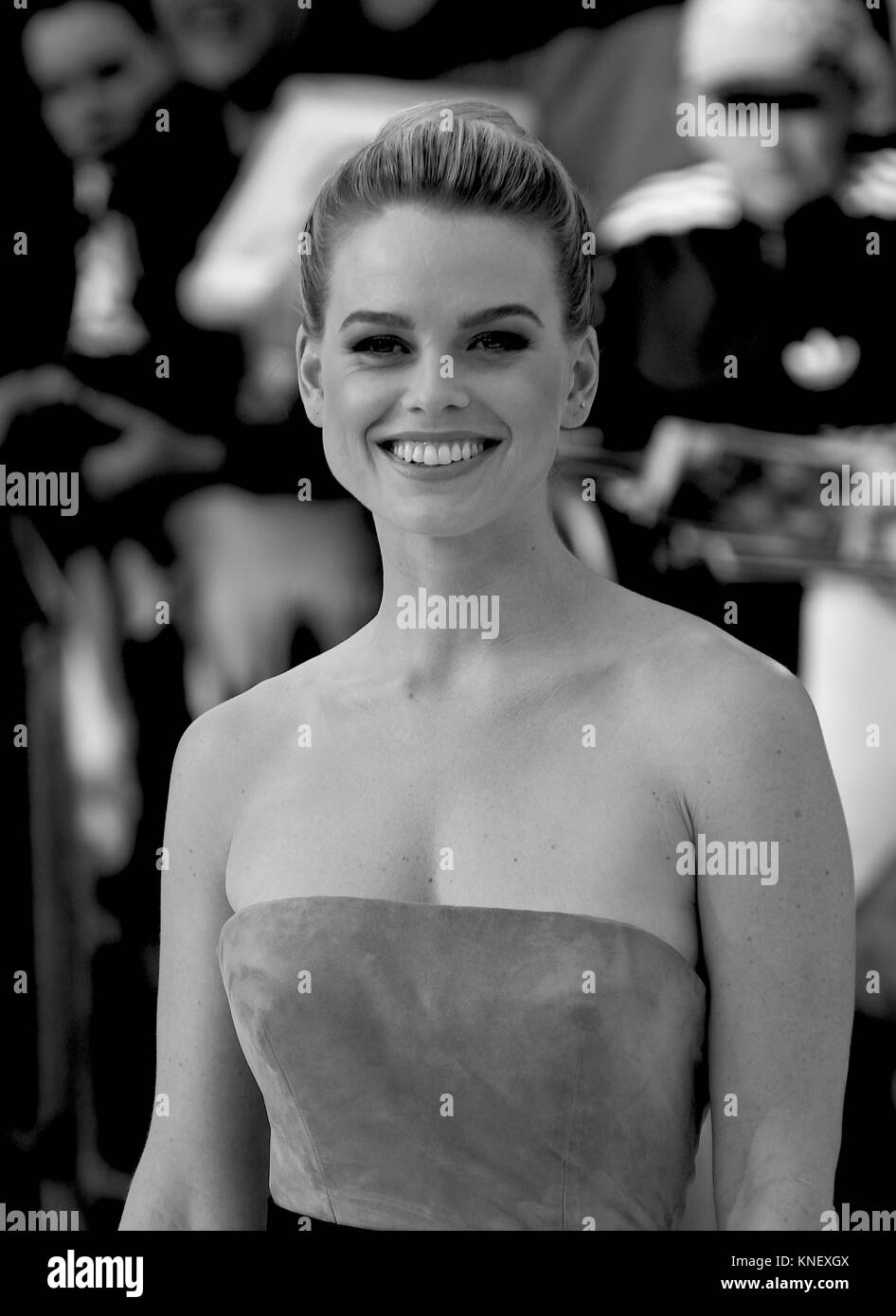 London, UK, 2nd May, 2013: Image digitally altered to monochrome Alice Eve attends the UK Premiere of 'Star Trek Into Darkness' at The Empire Cinema Stock Photo