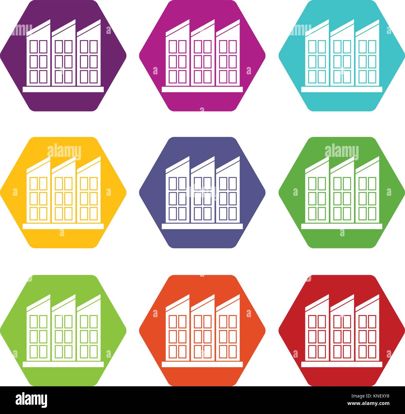 Building icon set color hexahedron Stock Vector Image & Art - Alamy