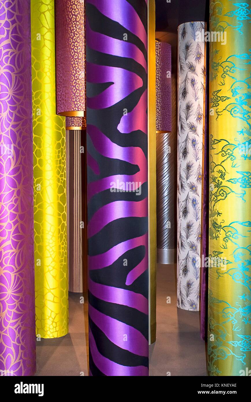 Stamped fabrics, Valencia, Spain Stock Photo Alamy