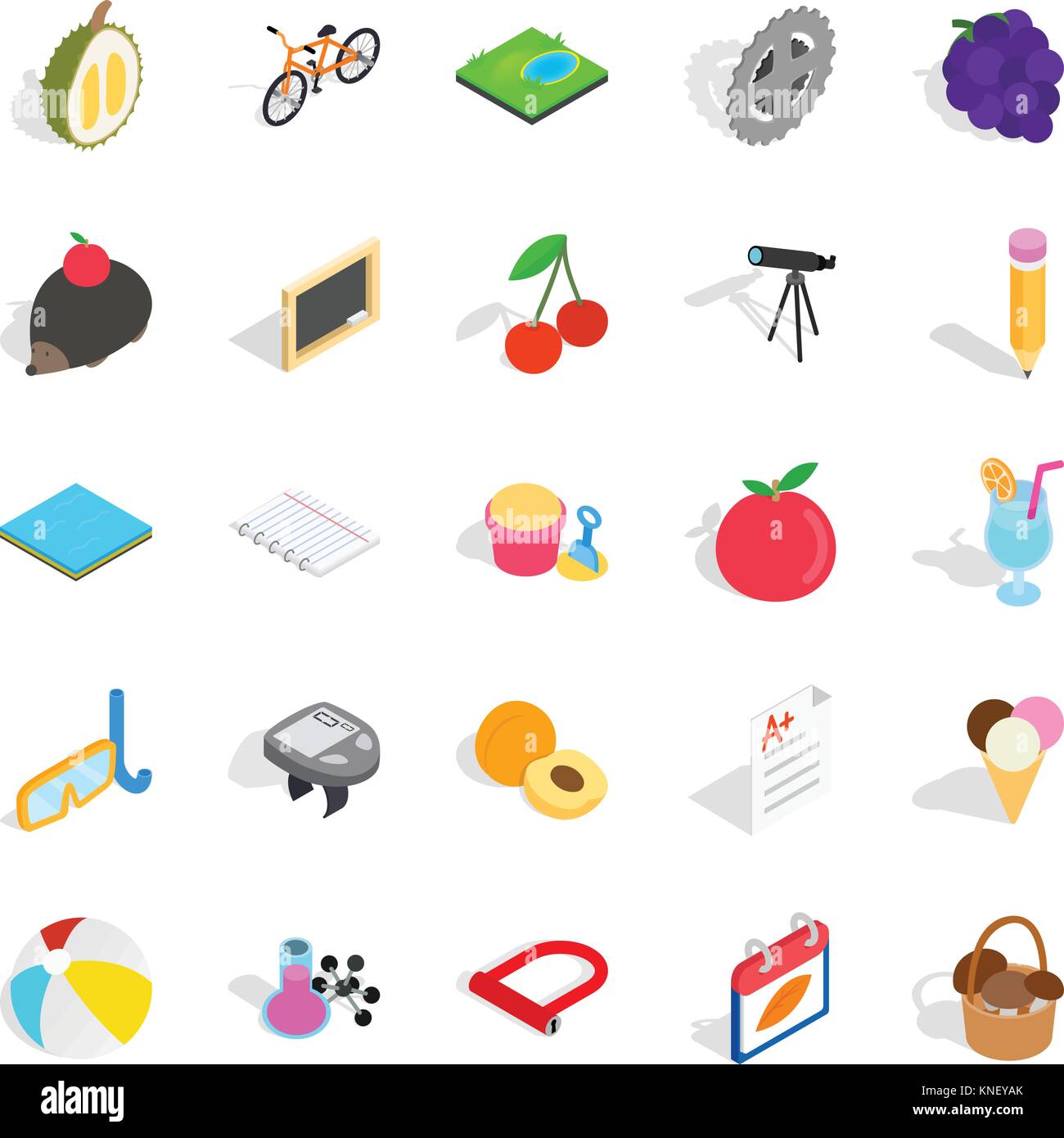 Education of children icons set, isometric style Stock Vector Image ...