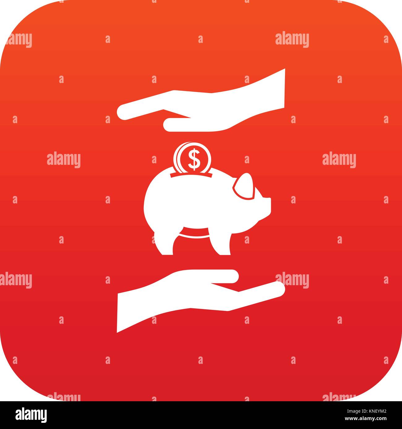 Piggy bank and hands icon digital red Stock Vector Image & Art - Alamy