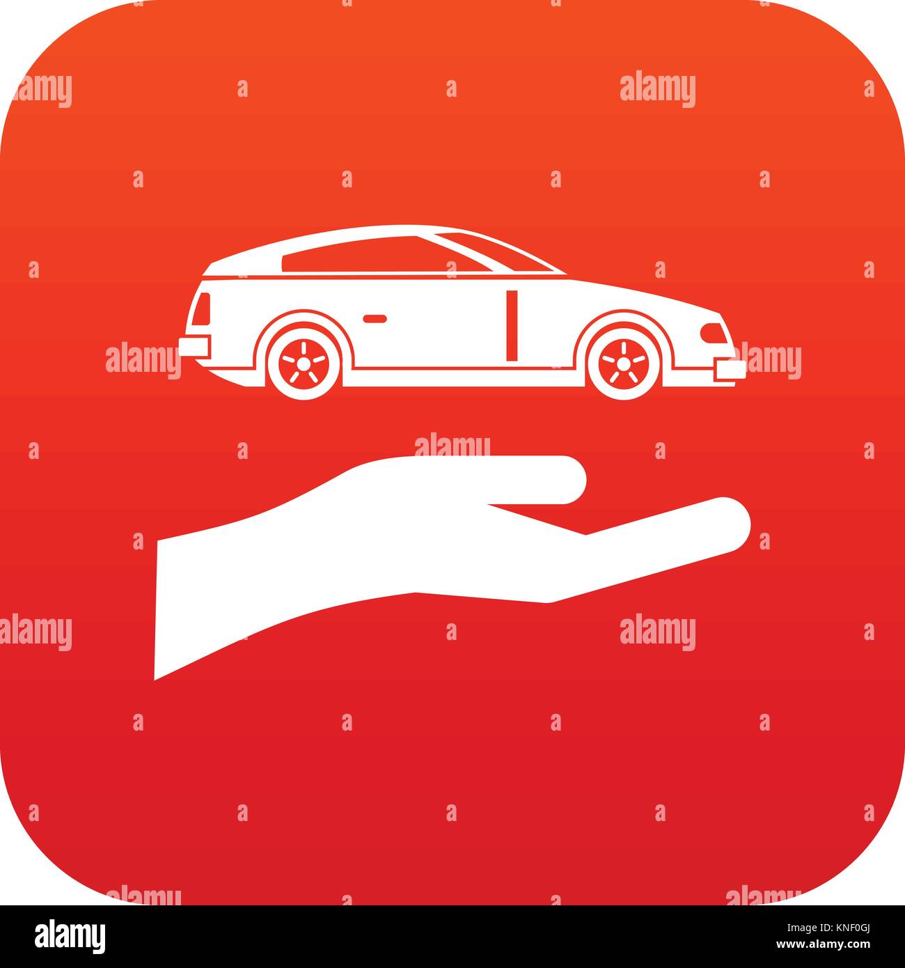 Hand and car icon digital red Stock Vector Image & Art - Alamy
