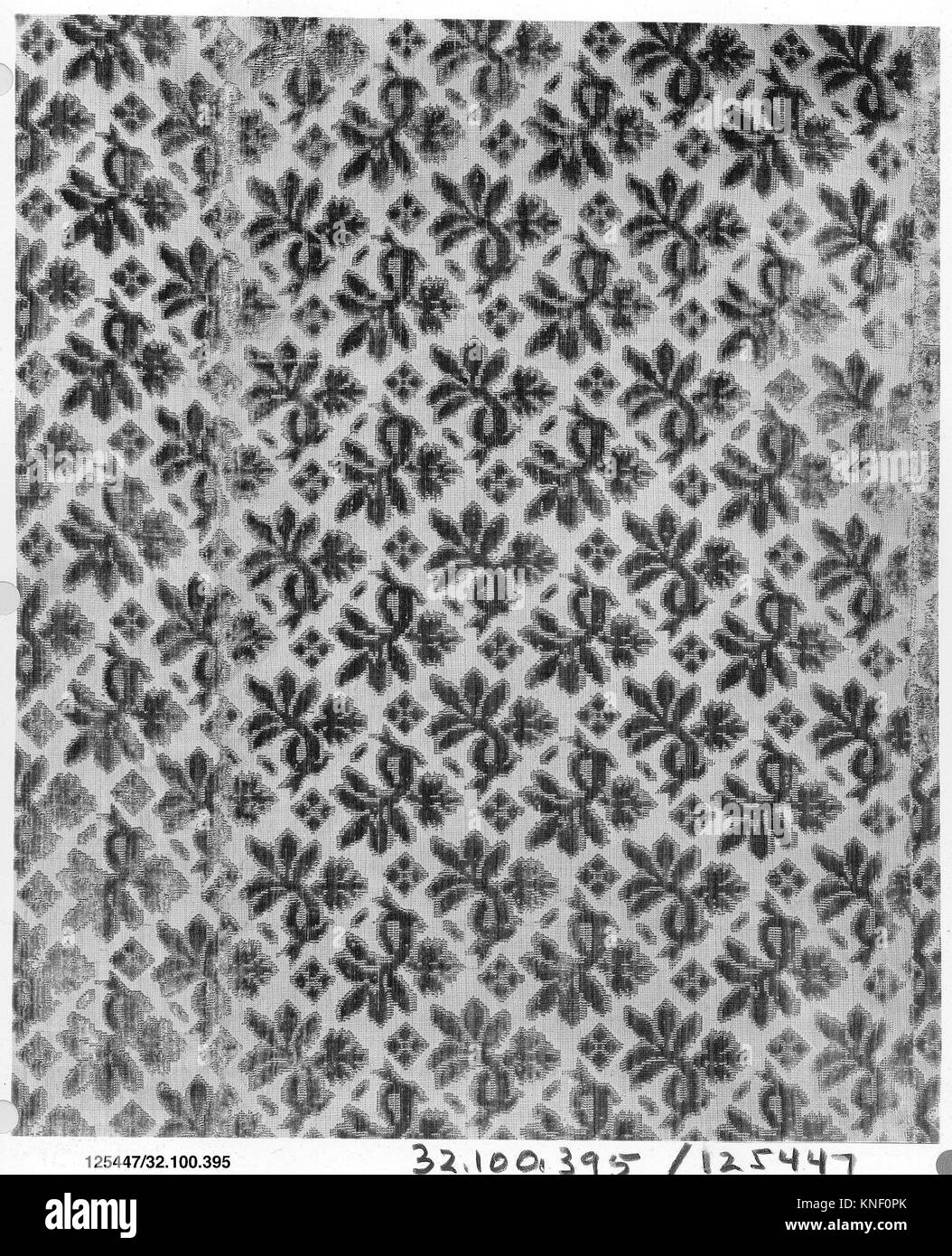 Panel. Date: early 17th century; Culture: Italian; Medium: Silk; Dimensions: L. 69 x W. 25 inches (175.3 x 63.5 cm); Classification: Textiles-Velvets Stock Photo
