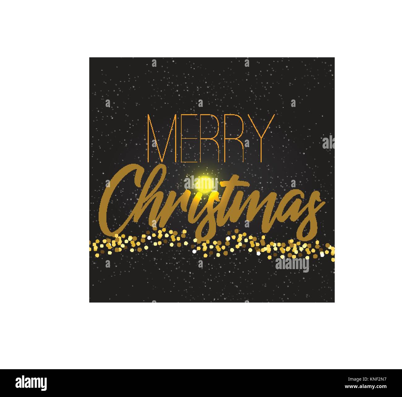 Golden text on black background. Merry Christmas and Happy New Year ...