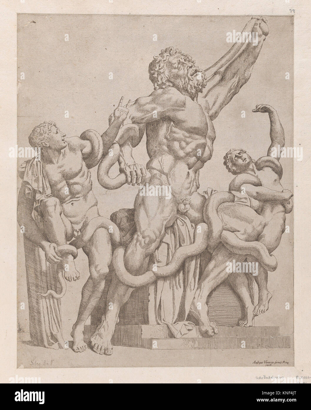 Speculum Romanae Magnificentiae: Laocoon. Series/Portfolio: Speculum Romanae Magnificentiae; Artist: Sisto Badalocchio (Italian, Parma 1585-after Stock Photo