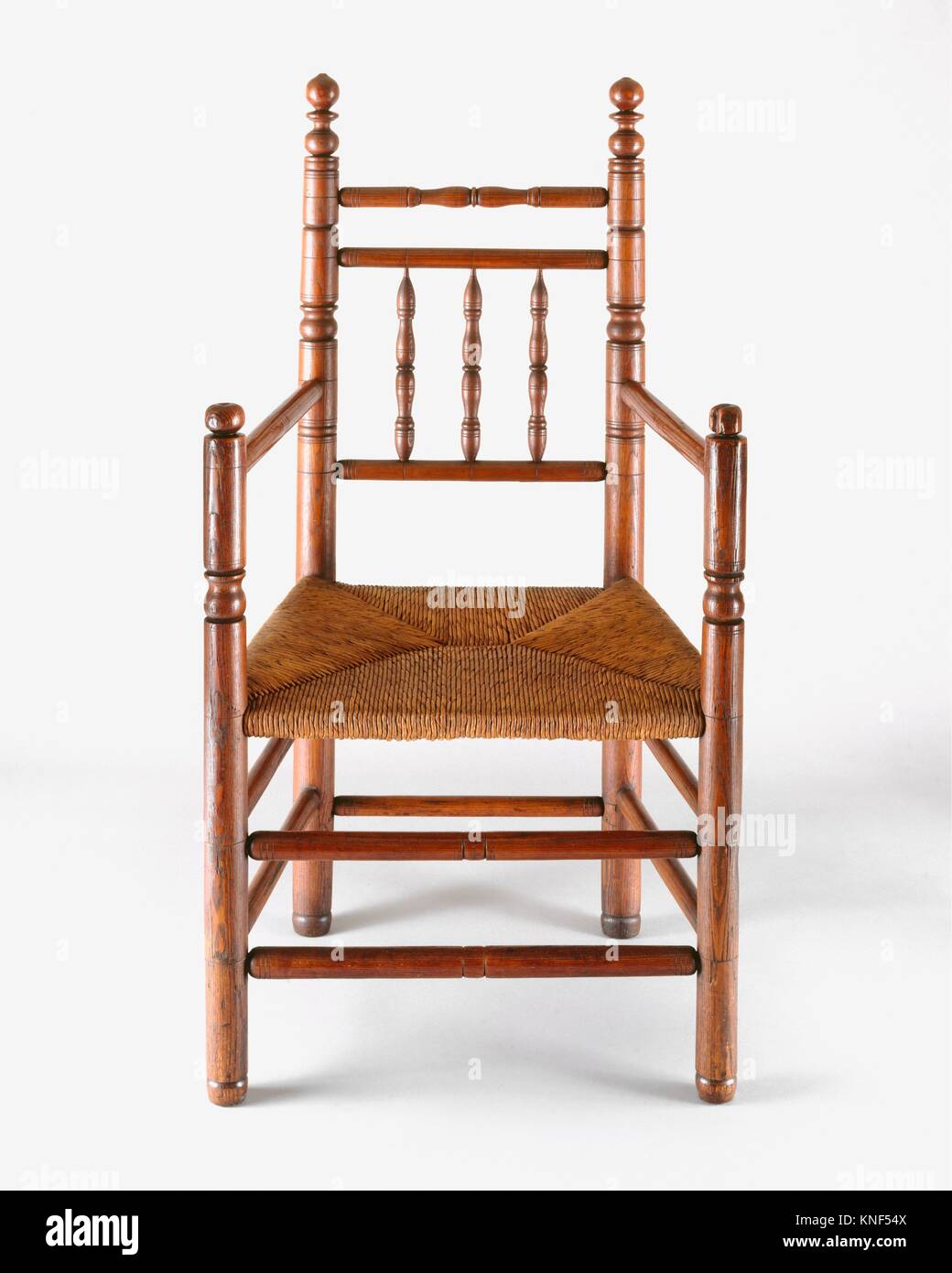 Spindleback armchair. Date 16601700; Geography Probably made in New