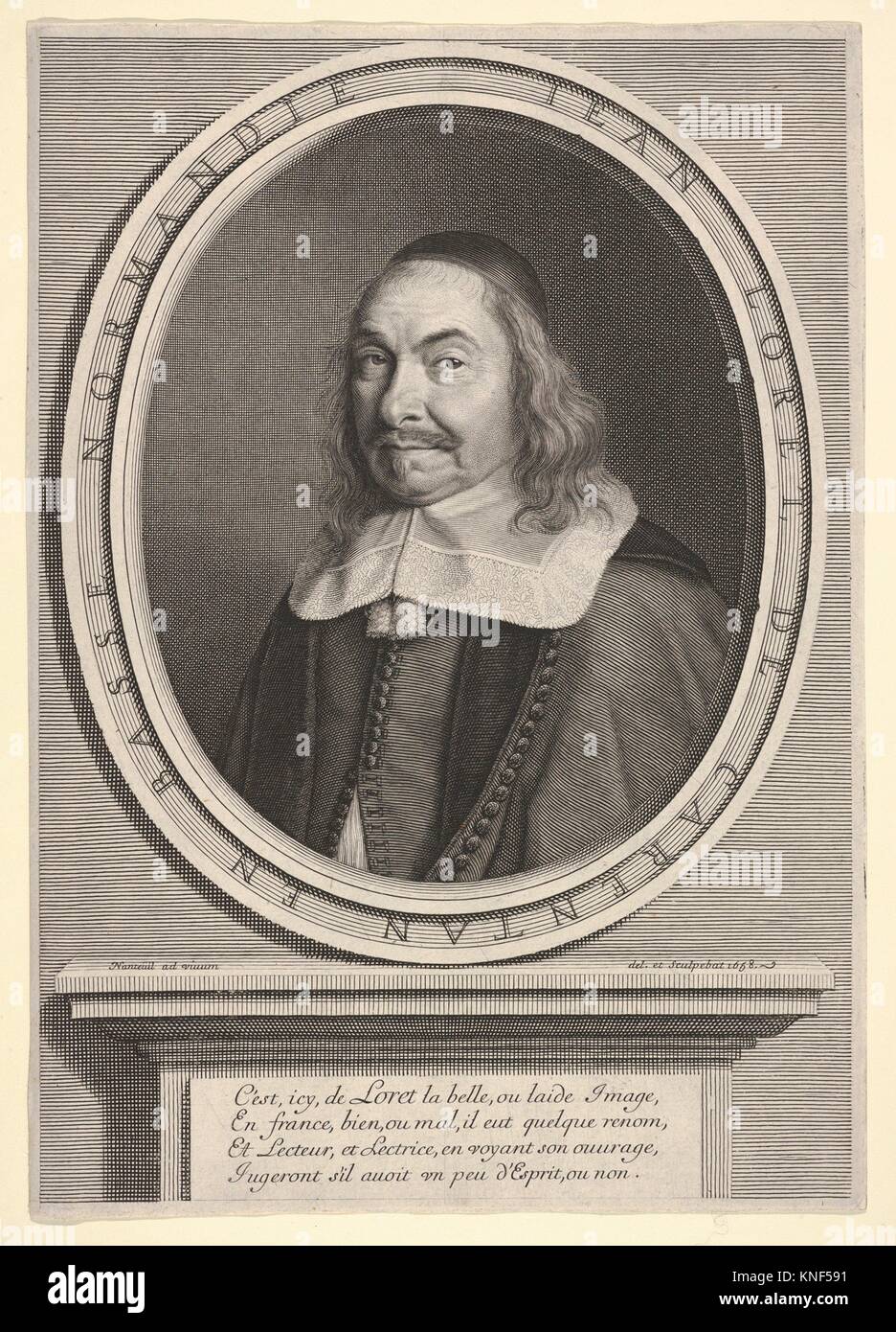 Jean Loret. Artist: Robert Nanteuil (French, Reims 1623-1678 Paris); Date: 1658; Medium: Engraving; second state of three (Petitjean & Wickert); Stock Photo