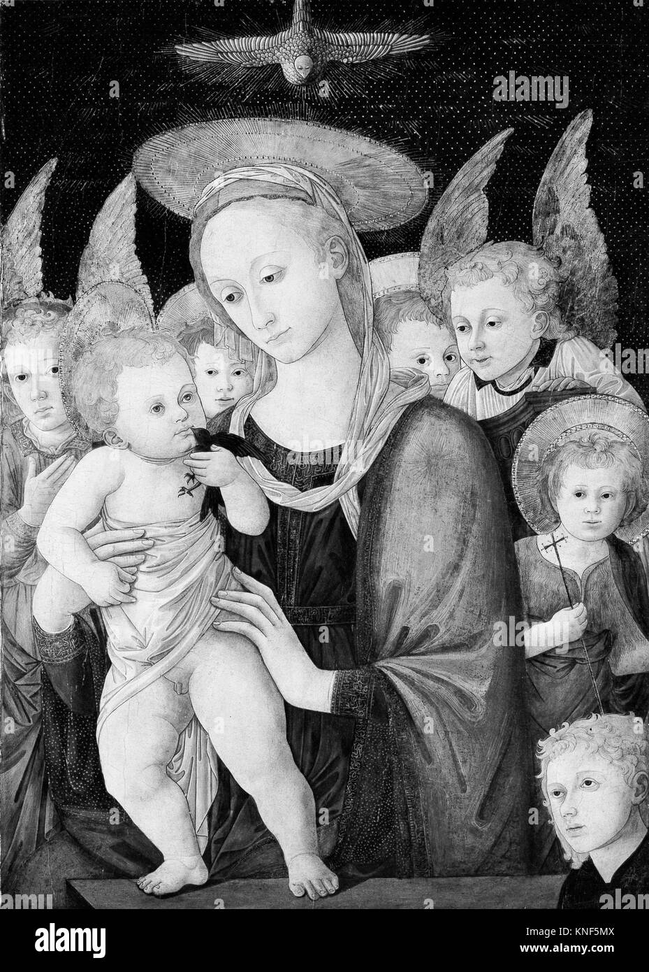 Madonna Child With Saint Saint John The Baptist Black and White Stock ...
