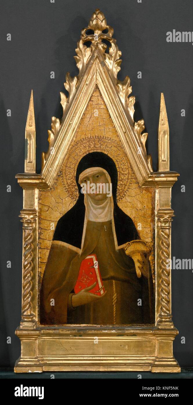 Saint Clare. Artist: Lippo Memmi (Filippo di Memmo) (Italian, Sienese, active by 1317-died 1356); Date: ca. 1330; Medium: Tempera on wood, gold Stock Photo