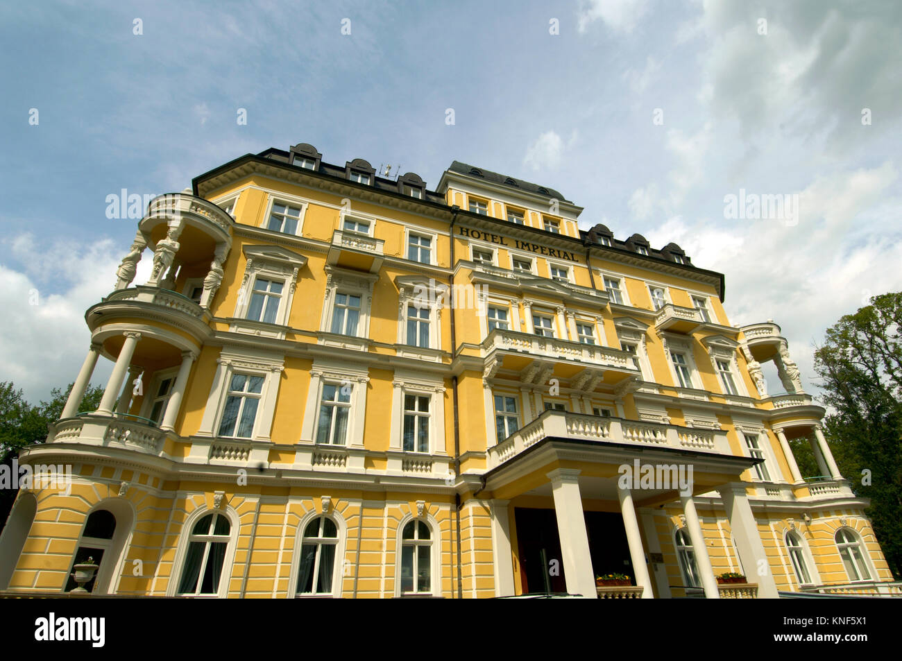 Tschechien, Böhmen : Franzensbad, historische Villa Imperial, erbaut im Neorenaissance-Stil, jetzt Kurhotel Imperial. Hier lernten sich Karl I., letzt Stock Photo