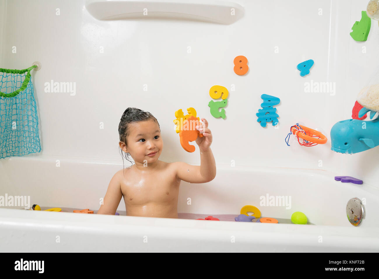 Little boy in bath tub at bath time Stock Photo Alamy