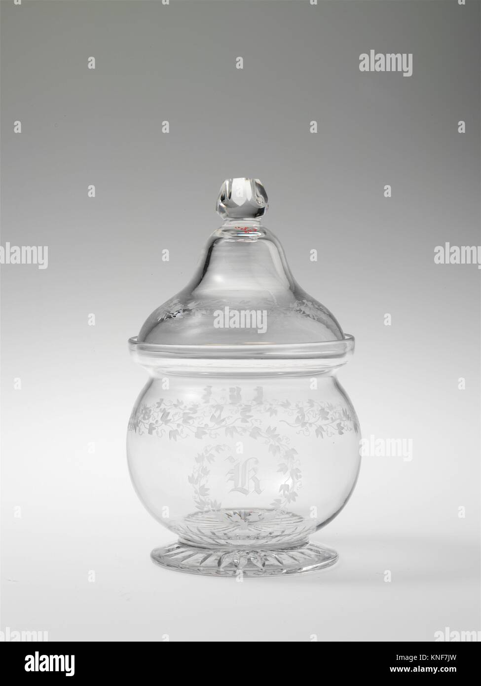 Sugar bowl. Manufacturer Boston & Sandwich Glass Company (American, 18251888, Sandwich