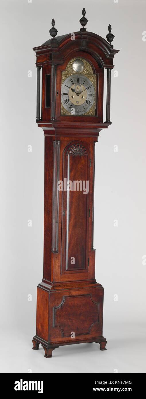 Tall clock. Maker: Case by John Townsend (1732-1809); Maker: Movement by William Tomlinson (active 1733); Date: 1789; Geography: Made in Newport, Stock Photo