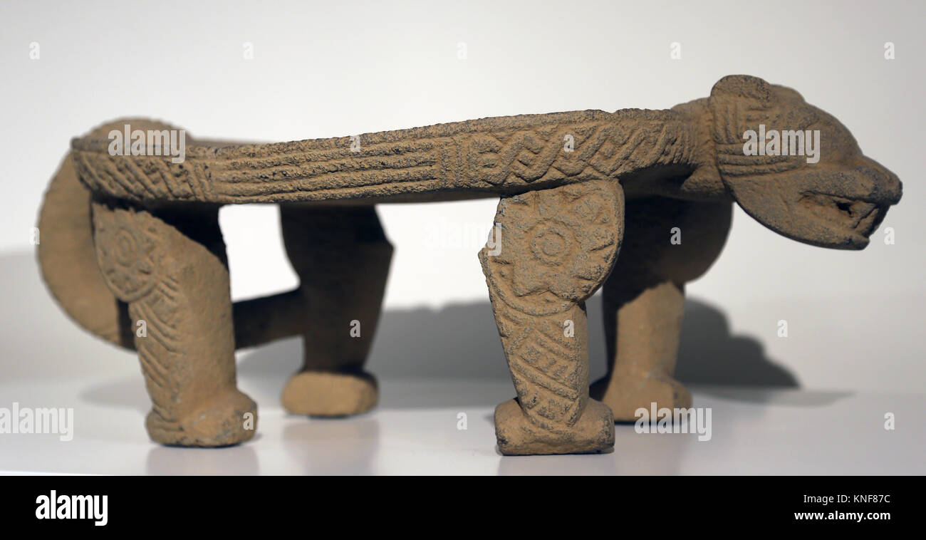 Precolombian. Metate, ritual grinding. Gran Nicoya, Costa Rica. 300-700. Stone. Museum of Cutures of the World. Barcelona. Spain Stock Photo