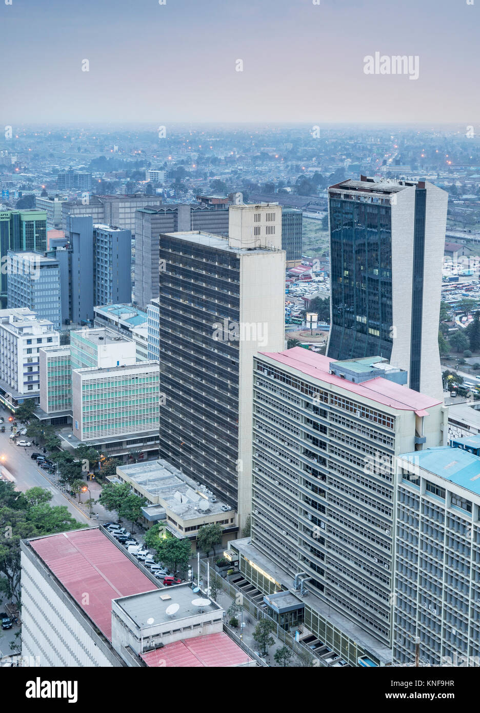 Modern buildings downtown Nairobi, Nairobi Area, Kenya, Africa Stock Photo