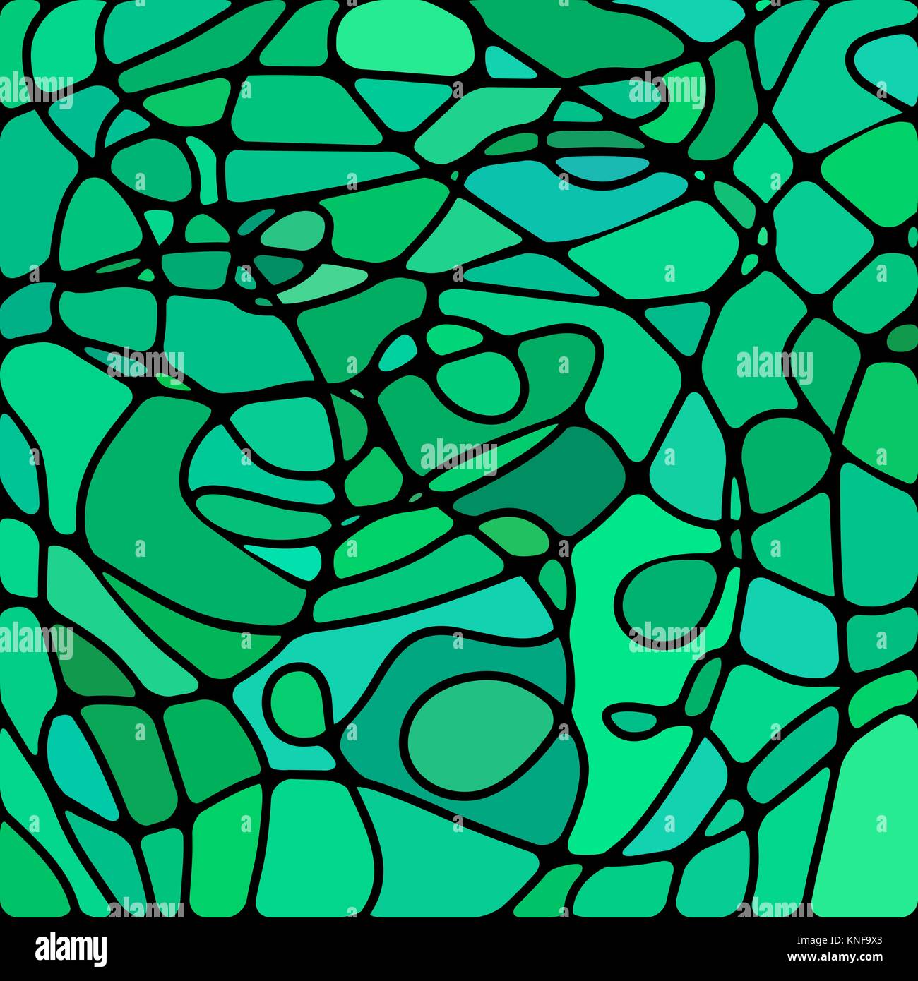 abstract vector stained-glass mosaic background - green and teal Stock ...