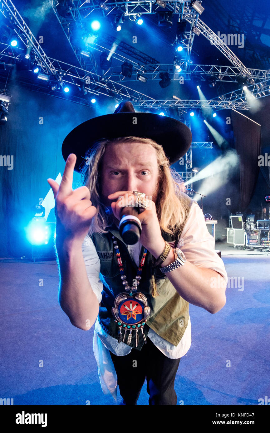 The Swedish band Movits performs a live concert at Swiss music festival