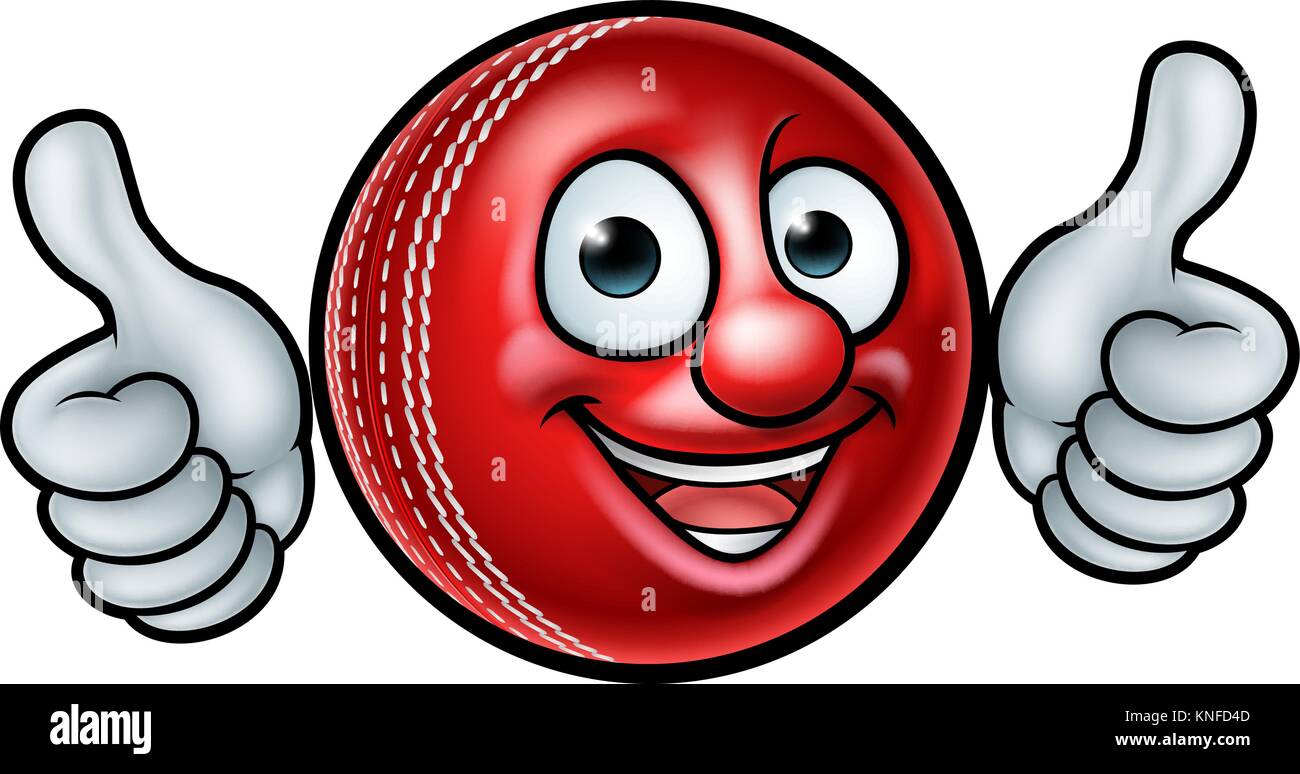 Cricket Ball Mascot Stock Vector